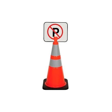 Cortina Safety Products Cone Sign - No Parking, 13" x 11", Black on Orange, 1 Each 03-550NP
